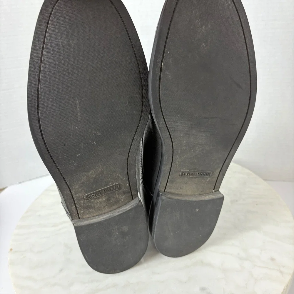 Cole Haan Men's Ankle Chukka Boots Black Leather Lace Up Dress Shoes Size 11.5M‎